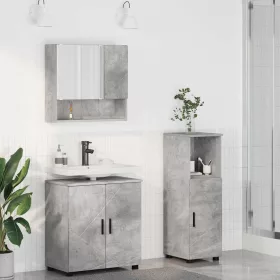    Fürdőszoba bútor szett 3 pcs Beton szürke 61 x 35 x 64 cm