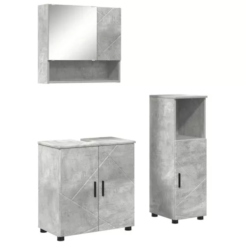  Fürdőszoba bútor szett 3 pcs Beton szürke 61 x 35 x 64 cm