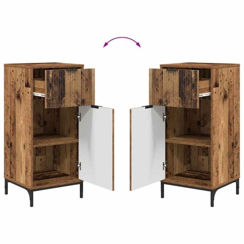  Fürdőszoba bútor szett 2 pcs Régi fa 39.5 x 36 x 88 cm Faanyag