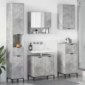    Fürdőszoba bútor szett fiókkal Beton Szürke Műanyag fa, fém