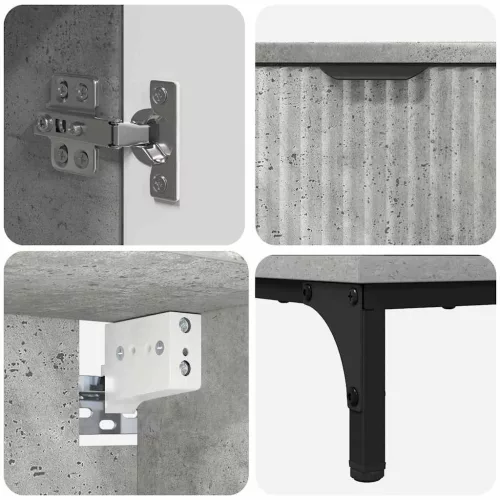  Fürdőszoba bútor szett fiókkal Beton Szürke Műanyag fa, fém