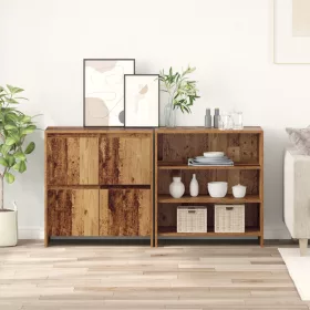    Széf polcokkal ajtóval 2 pcs Régi fa 70 x 41 x 75 cm Faanyag
