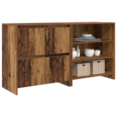  Széf polcokkal ajtóval 2 pcs Régi fa 70 x 41 x 75 cm Faanyag