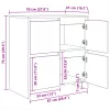  Széf polcokkal ajtóval 2 pcs Musta tammi 70 x 41 x 75 cm Faanyag
