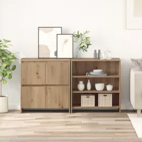    Széf polcokkal ajtóval 2 pcs kézműves tölgy 70 x 41 x 75 cm Faanyag