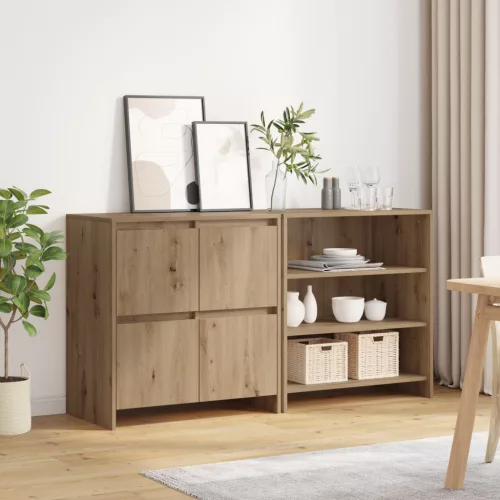  Széf polcokkal ajtóval 2 pcs kézműves tölgy 70 x 41 x 75 cm Faanyag