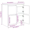  Széf ajtóval 2 pcs Régi fa 70 x 41 x 75 cm Faanyag