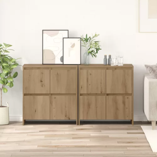  Széf ajtóval 2 pcs kézműves tölgy 70 x 41 x 75 cm Faanyag