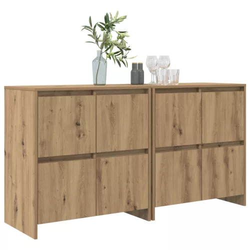  Széf ajtóval 2 pcs kézműves tölgy 70 x 41 x 75 cm Faanyag