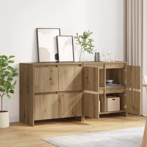  Széf ajtóval 2 pcs kézműves tölgy 70 x 41 x 75 cm Faanyag