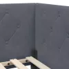  Sarokágy keret matracmal Sötétszürke 90 x 200 cm Bársony