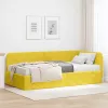  Sarokágy keret matracmal fejtámlával Sárga 90 x 200 cm Bársony