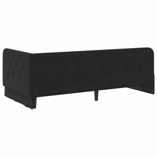  Sarokágy keret matracmal Fekete 100 x 200 cm Bársony