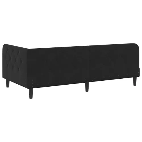  Sarokágy keret matracmal Fekete 100 x 200 cm Bársony