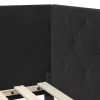  Sarokágy keret matracmal Fekete 100 x 200 cm Bársony