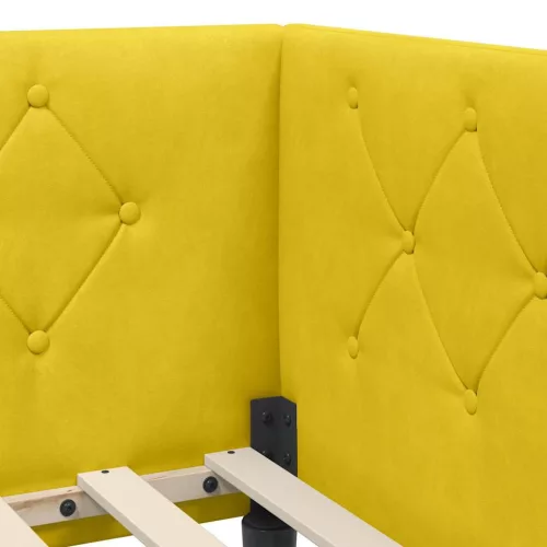  Sarokágy keret matracmal fejtámlával Sárga 100 x 200 cm Bársony
