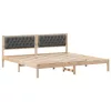  Ágykeret fejtámlával Sötétszürke 200 x 200 cm szövet