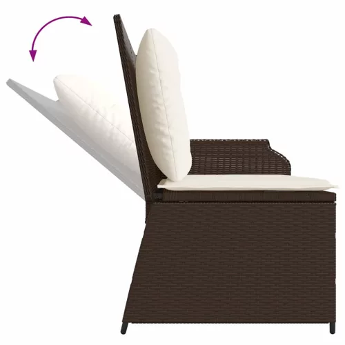  Kerti pad párnával Barna Poli rattan