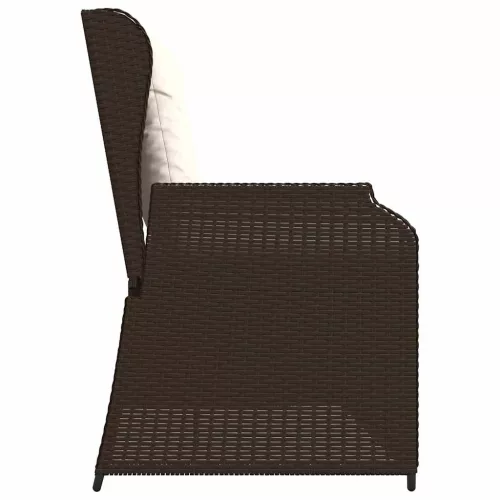  Kerti pad párnával Barna Poli rattan