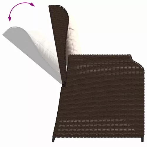  Kerti pad párnával Barna Poli rattan