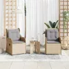  Kerti pad párnával 2 pcs Bézs Poli rattan