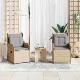  Kerti pad párnával 2 pcs Bézs Poli rattan