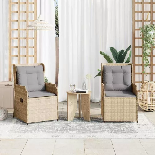  Kerti pad párnával 2 pcs Bézs Poli rattan