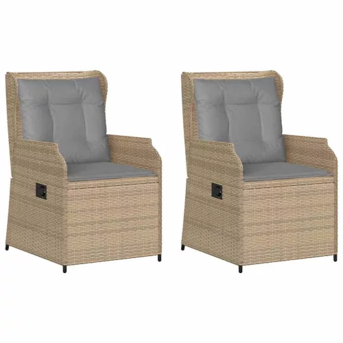  Kerti pad párnával 2 pcs Bézs Poli rattan