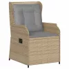  Kerti pad párnával 2 pcs Bézs Poli rattan
