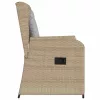  Kerti pad párnával 2 pcs Bézs Poli rattan
