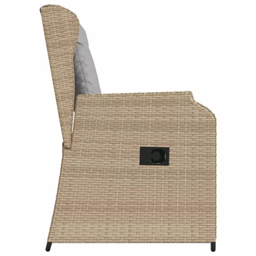  Kerti pad párnával 2 pcs Bézs Poli rattan