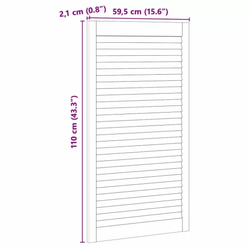  Szekrényajtók 4 pcs Barna 110 x 59.5 x 2.1 cm Tömör fenyőfa