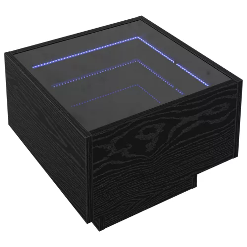  Tárolószekrény Musta tammi 40 x 40 x 30 cm Műanyag fa, Üveg