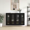 Fali Szekrények 2 pcs Musta tammi 69.5 x 34 x 90 cm Faanyag