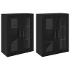  Fali Szekrények 2 pcs Musta tammi 69.5 x 34 x 90 cm Faanyag