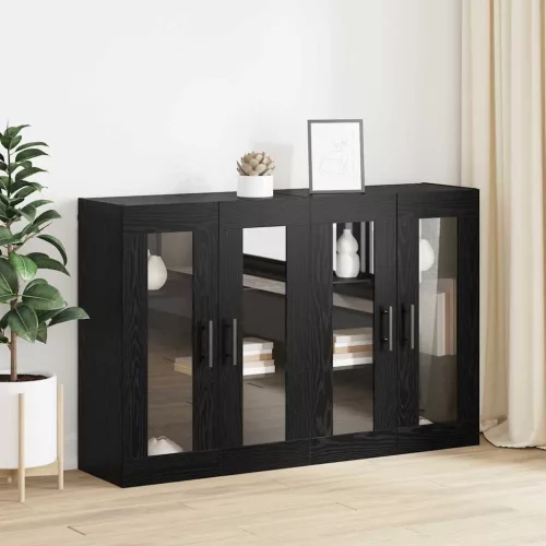  Fali Szekrények 2 pcs Musta tammi 69.5 x 34 x 90 cm Faanyag