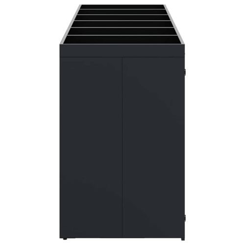  Gurulós kuka tároló 6 kukához Fekete 408 x 77,5 x 121,5 cm