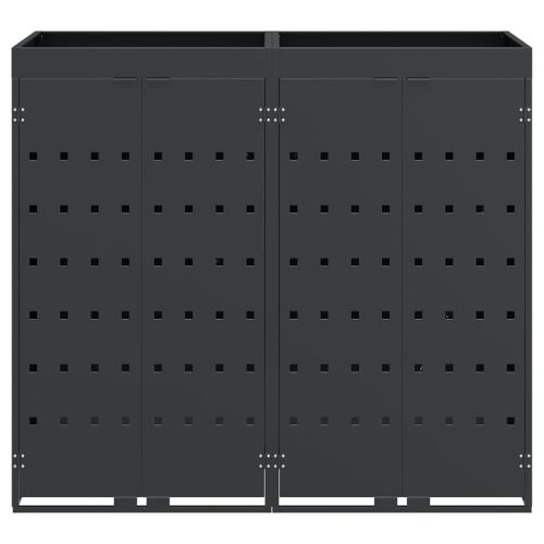 Gurulós kuka tároló 2 kukához Antracit 136 x 77,5 x 121,5 cm