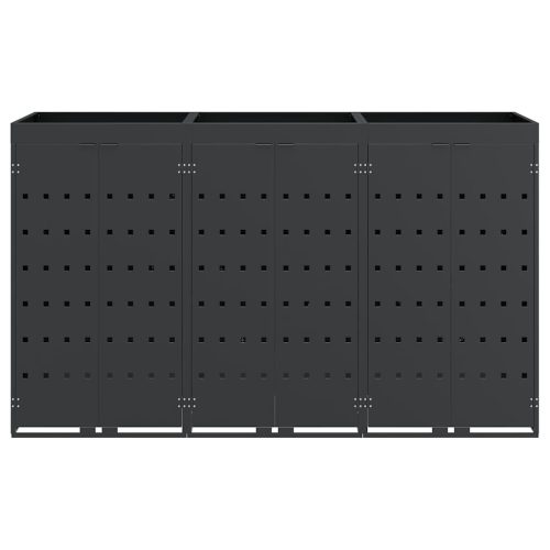  Gurulós kuka tároló 3 kukához Antracit 204 x 77,5 x 121,5 cm