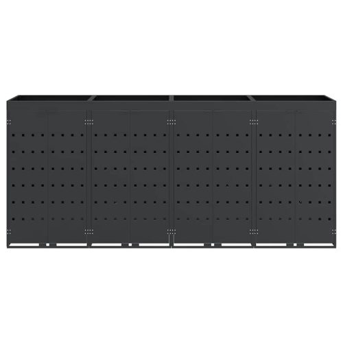  Gurulós kuka tároló 4 kukához Antracit 272 x 77,5 x 121,5 cm