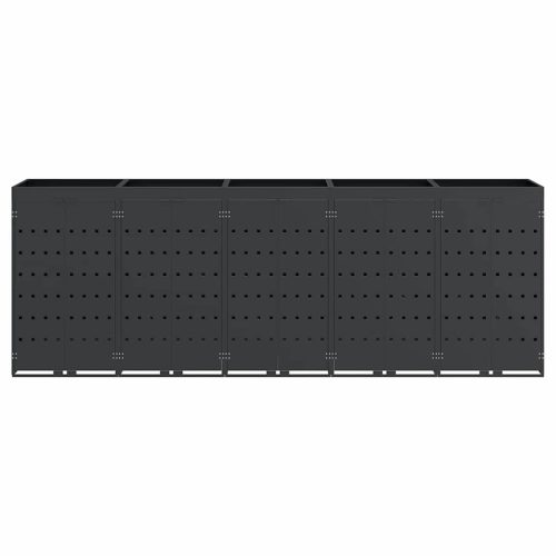  Gurulós kuka tároló 5 kukához Antracit 340 x 77,5 x 121,5 cm