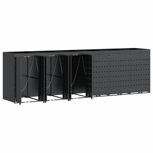  Gurulós kuka tároló 6 kukához Antracit 408 x 77,5 x 121,5 cm