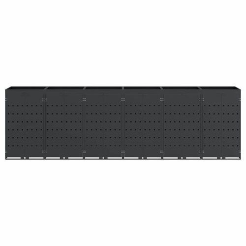  Gurulós kuka tároló 6 kukához Antracit 408 x 77,5 x 121,5 cm