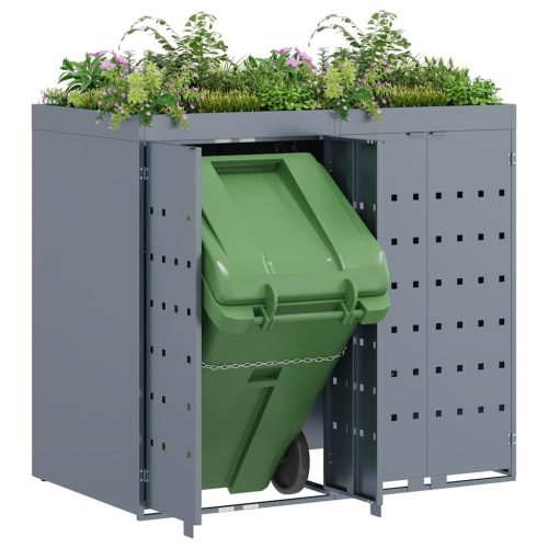  Gurulós kuka tároló 2 kukához Világosszürke