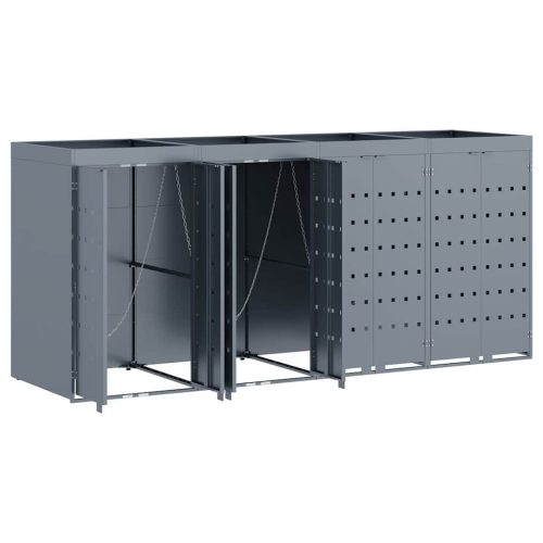  Gurulós kuka tároló 4 kukához Világosszürke