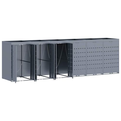  Gurulós kuka tároló 6 kukához Világosszürke