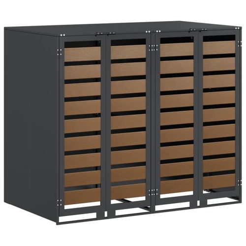  Gurulós kuka tároló 3 kukához Antracit 340 x 77.5 x 115.5 cm