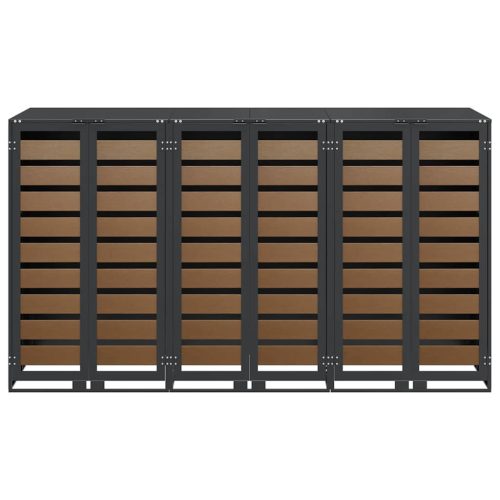  Gurulós kuka tároló 3 kukához Antracit 340 x 77.5 x 115.5 cm