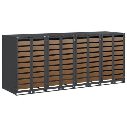  Gurulós kuka tároló 3 kukához Antracit 340 x 77.5 x 115.5 cm