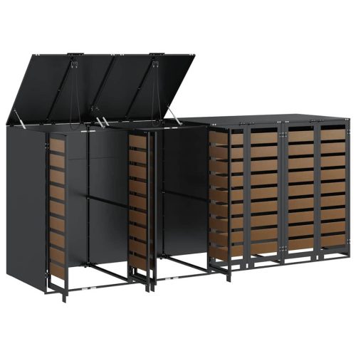  Gurulós kuka tároló 3 kukához Antracit 340 x 77.5 x 115.5 cm